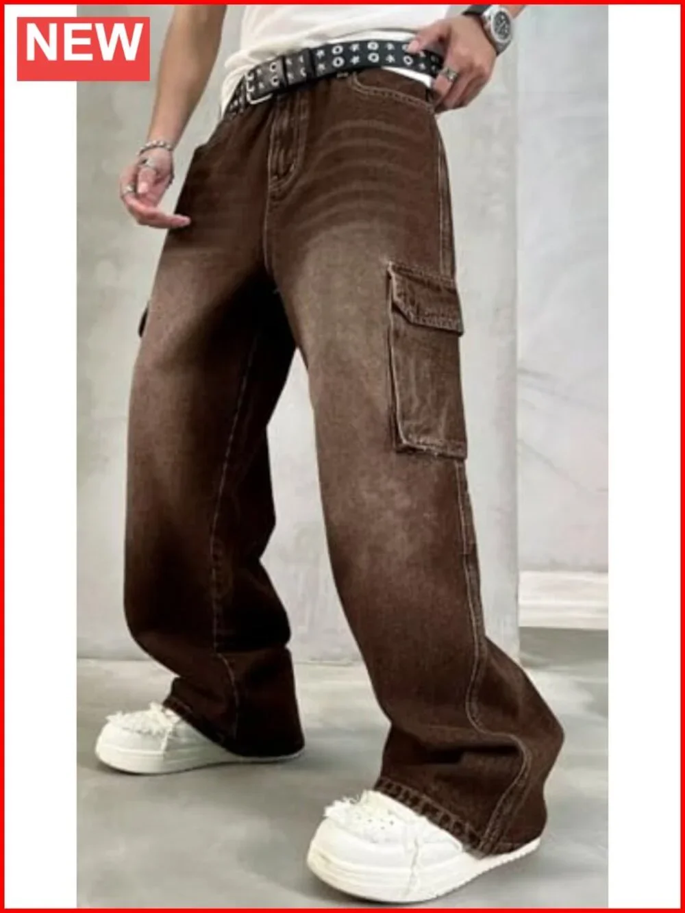 Baggy Cargo Jeans Men Women Y2K Wide Leg Loose Fit Streetwear Skate Pants